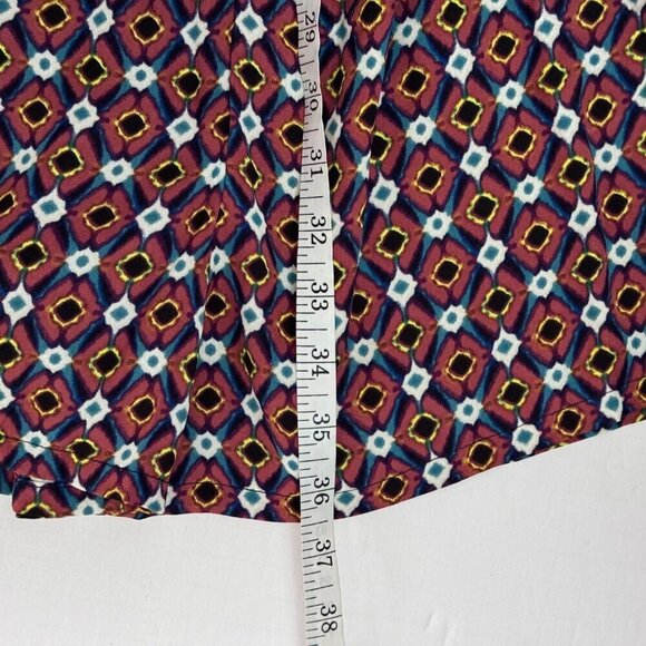 Three Eighty Two NEW Multicolor Geometric Romper Shorts Tank Sheer Lined Lrg - Picture 10 of 11